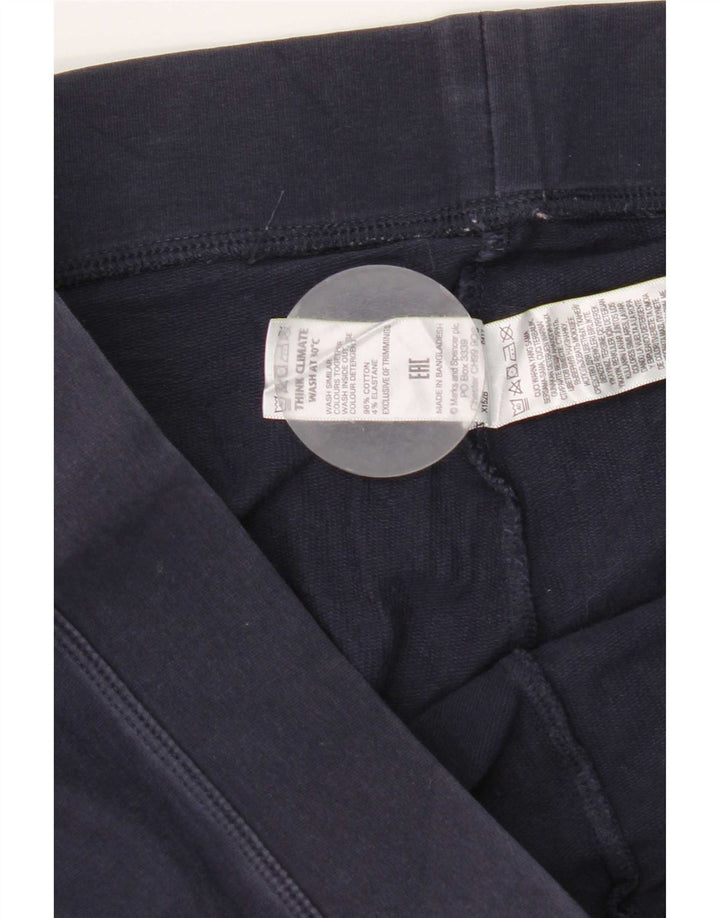 Marks & Spencer Womens Leggings UK 16 Large Navy Blue Cotton