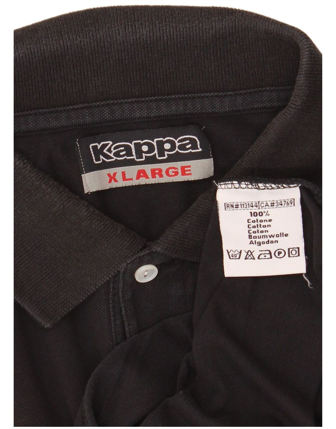 KAPPA Poloshirt til mænd XL Sort bomuld