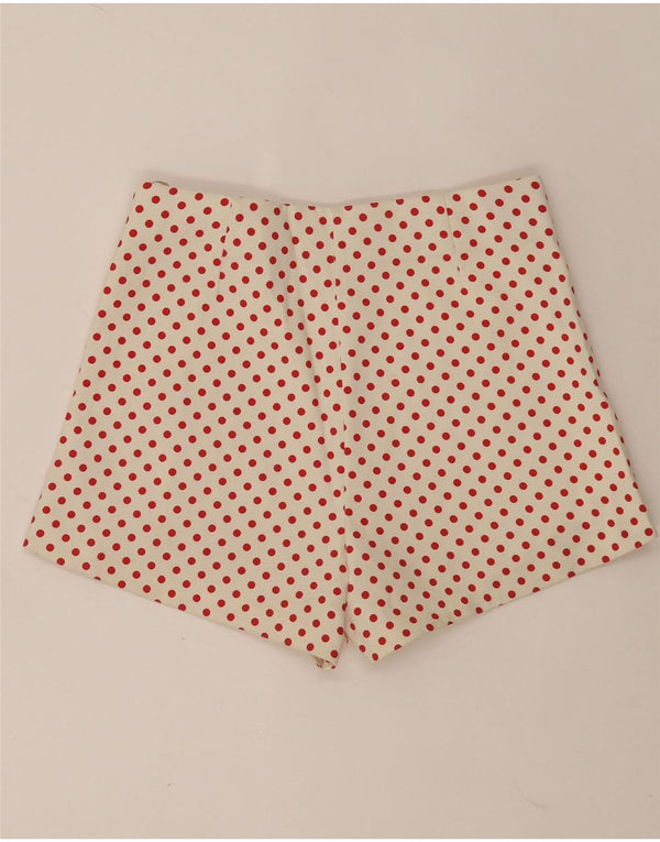 Zara Womens High Waist Hot Pants Large W30 White Spotted