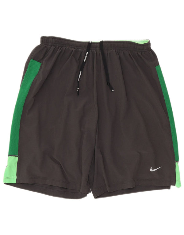 Nike Regular Sports Shorts til mænd, Små Grå Colourblock Polyester Sports