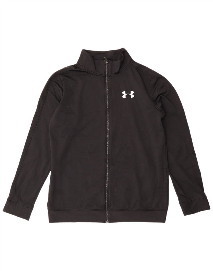 Under Armour Boys Tracksuit Top Jacket 13-14 Years XL Black Polyester
