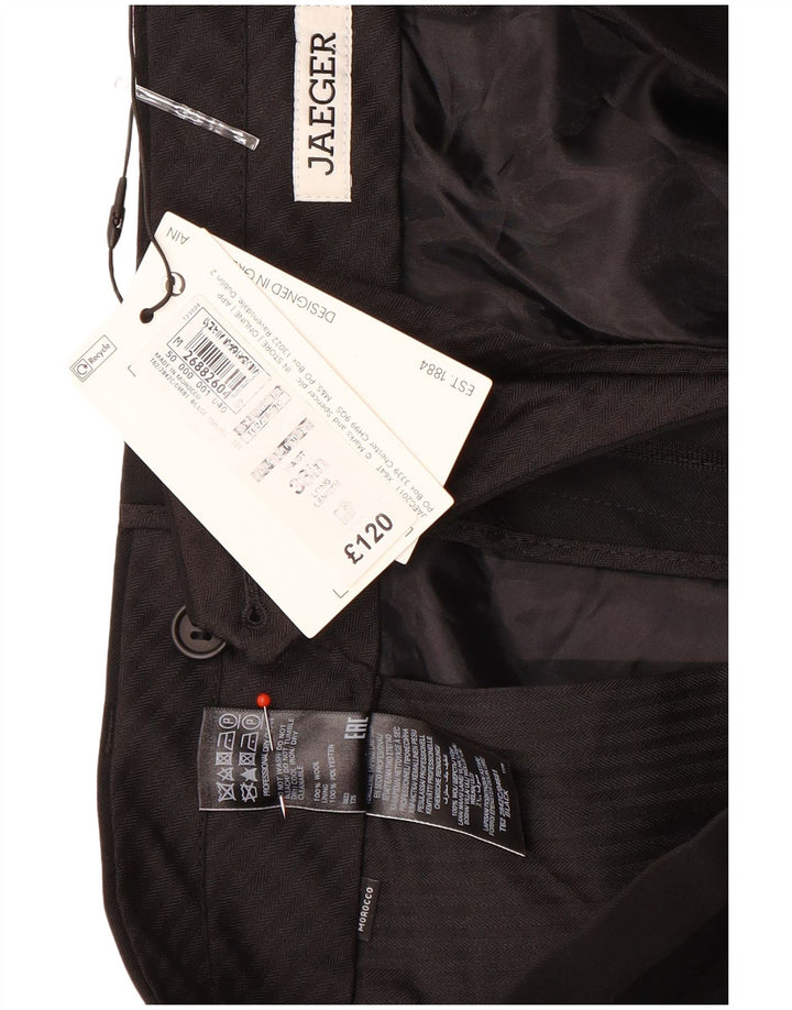 Jaeger Herre Slim Casual Bukser W38 L33 Sort Uld