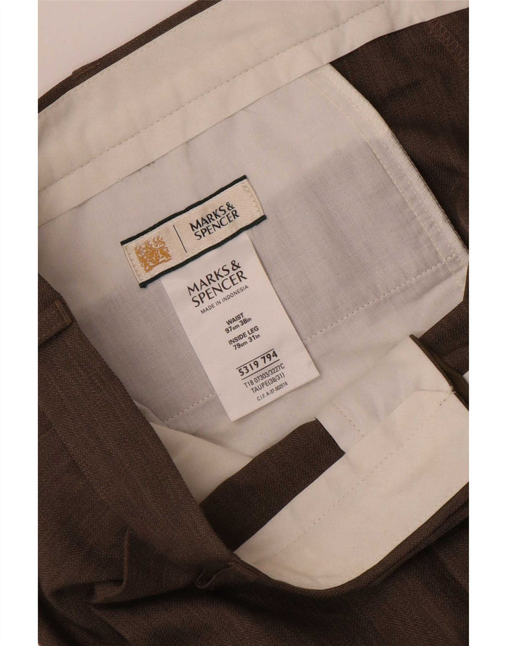 Marks & Spencer Herre Pegged Suit Bukser W38 L31 Grå Polyester