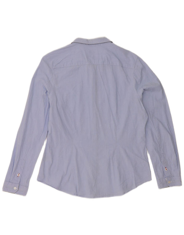 Crew Clothing Dameskjorte UK 16 Large Blue Pinstripe Cotton