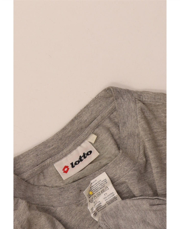 Lotto Herre grafisk T-shirt Top mellemgrå bomuld