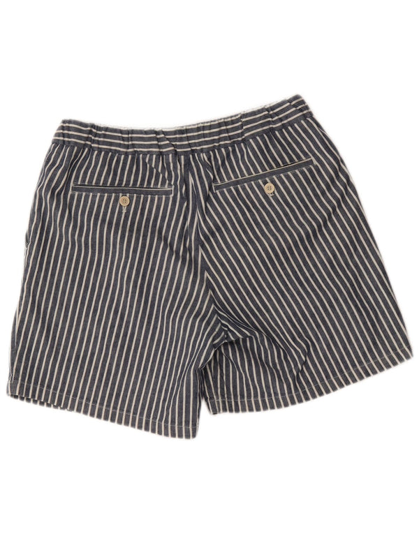 Zara Herre Sportshorts Large W34 Blå Stribet Bomuld