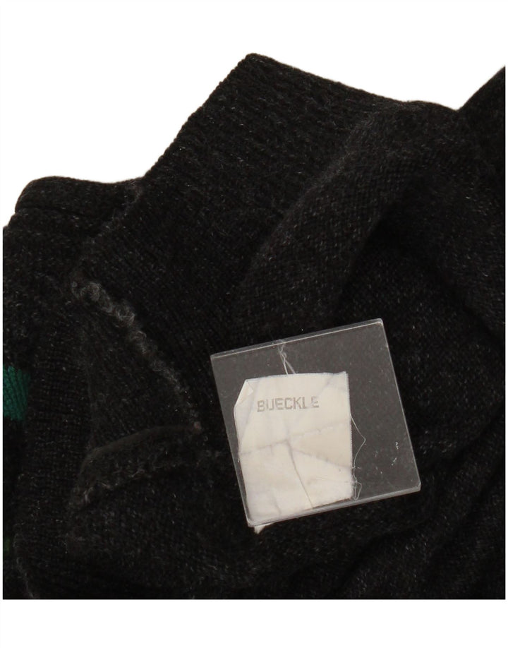 Bueckle Herre Crew Neck Jumper Sweater IT 50 Medium Grå Stribet Merinould