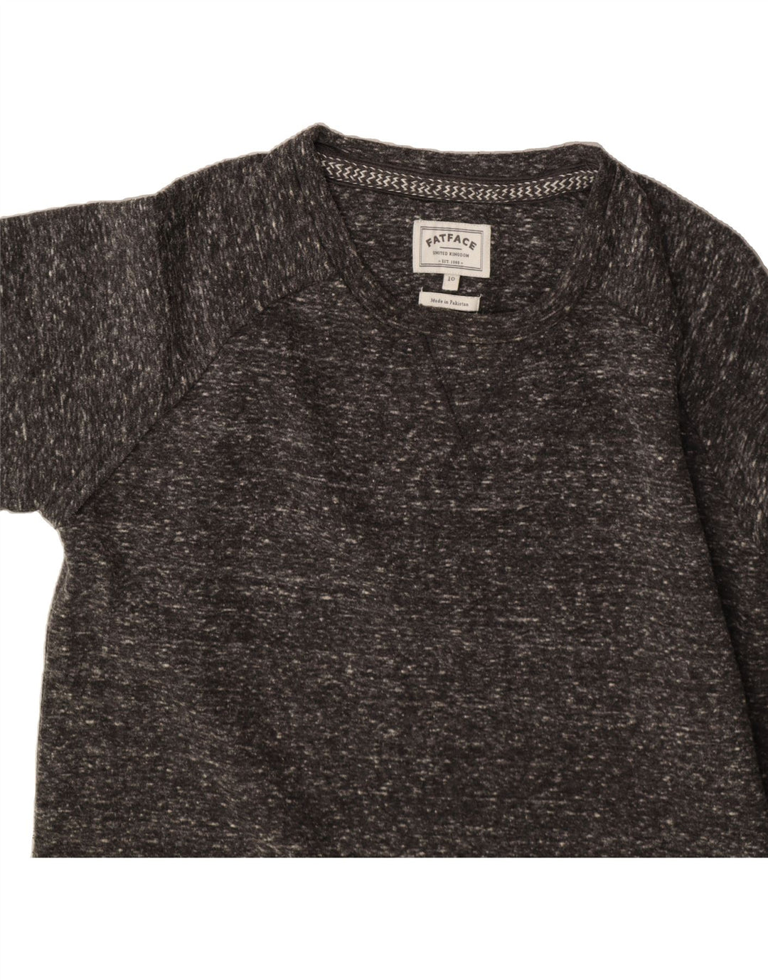 FAT FACE Womens Top Long Sleeve UK 10 Small Grey Flecked Vintage Fat Face and Second-Hand Fat Face from Messina Hembry 