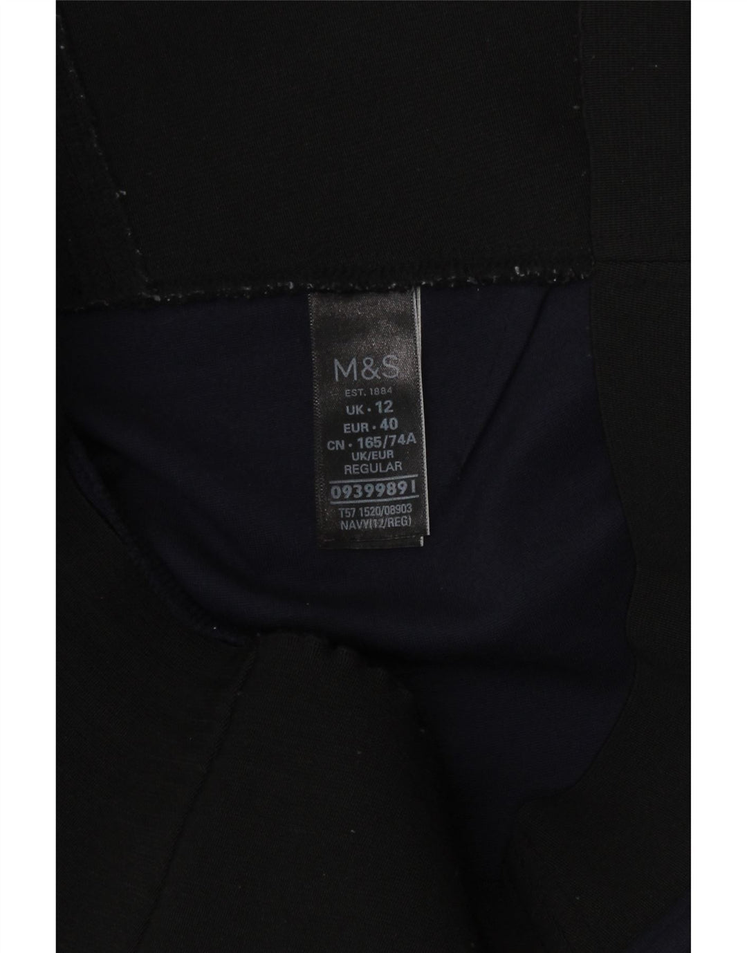 Marks & Spencer Womens Regular Fit Leggings UK 12 Medium Navy Blue Viscose