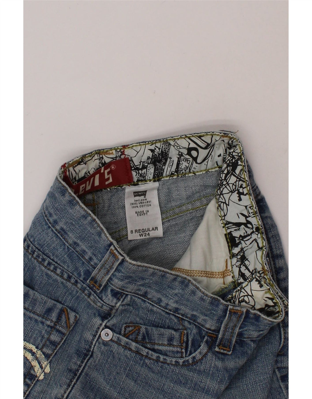 LEVI'S Boys Denim Shorts 7-8 Years W24  Blue Cotton Vintage Levi's and Second-Hand Levi's from Messina Hembry 