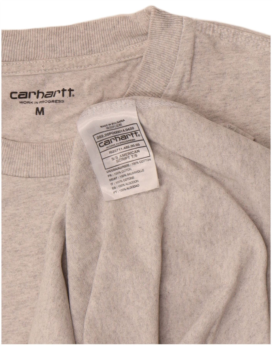 Carhartt Herre T-Shirt Top Medium Grå Bomuld