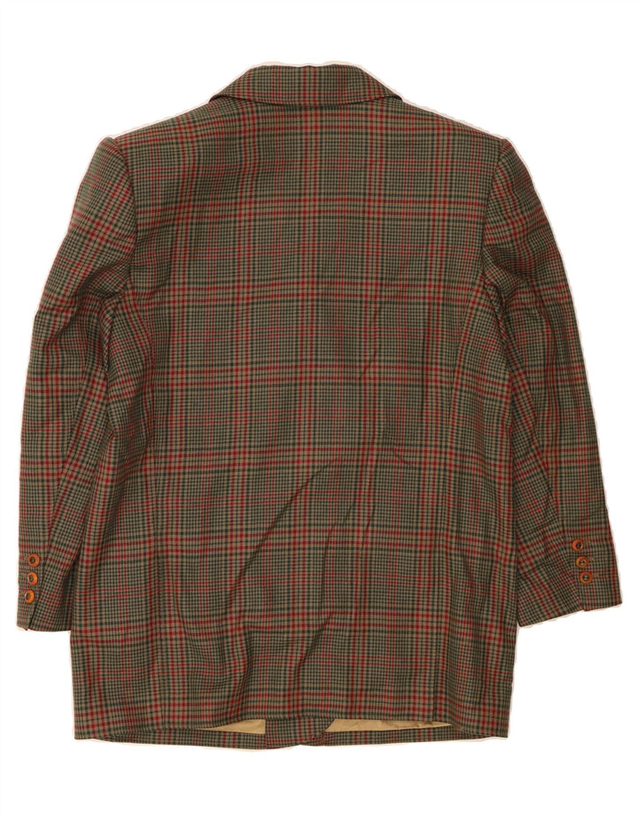 ETIENNE AIGNER Womens Blazer Jacket UK 16 Large Green Check Vintage Etienne Aigner and Second-Hand Etienne Aigner from Messina Hembry 