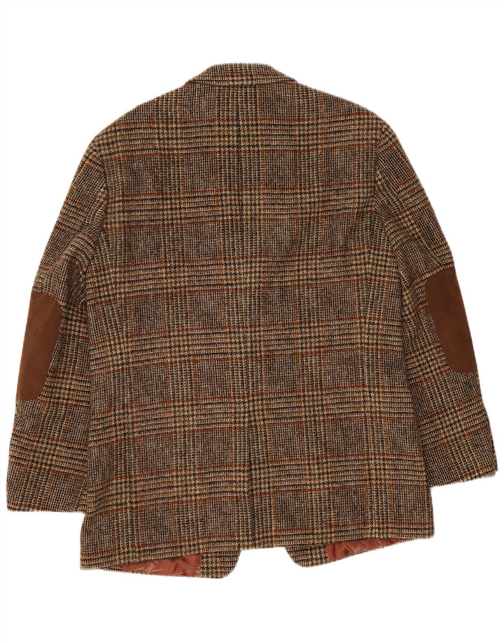 Harris Tweed Herre 2-knaps blazerjakke IT 52 XL brun ternet uld