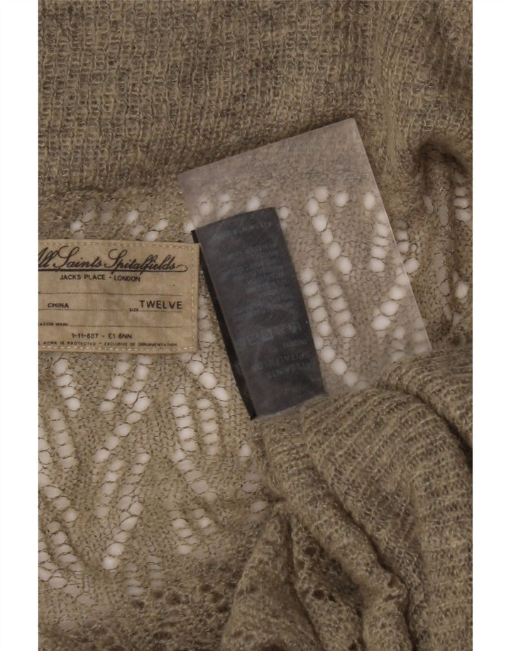 ALL SAINTS Kvinders Oversized Wrap Crop Cardigan Sweater Størrelse 12 Grøn