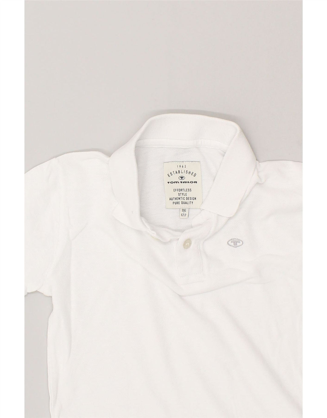 TOM TAILOR Boys Polo Shirt 6-7 Years White Cotton | Vintage Tom Tailor | Thrift | Second-Hand Tom Tailor | Used Clothing | Messina Hembry 