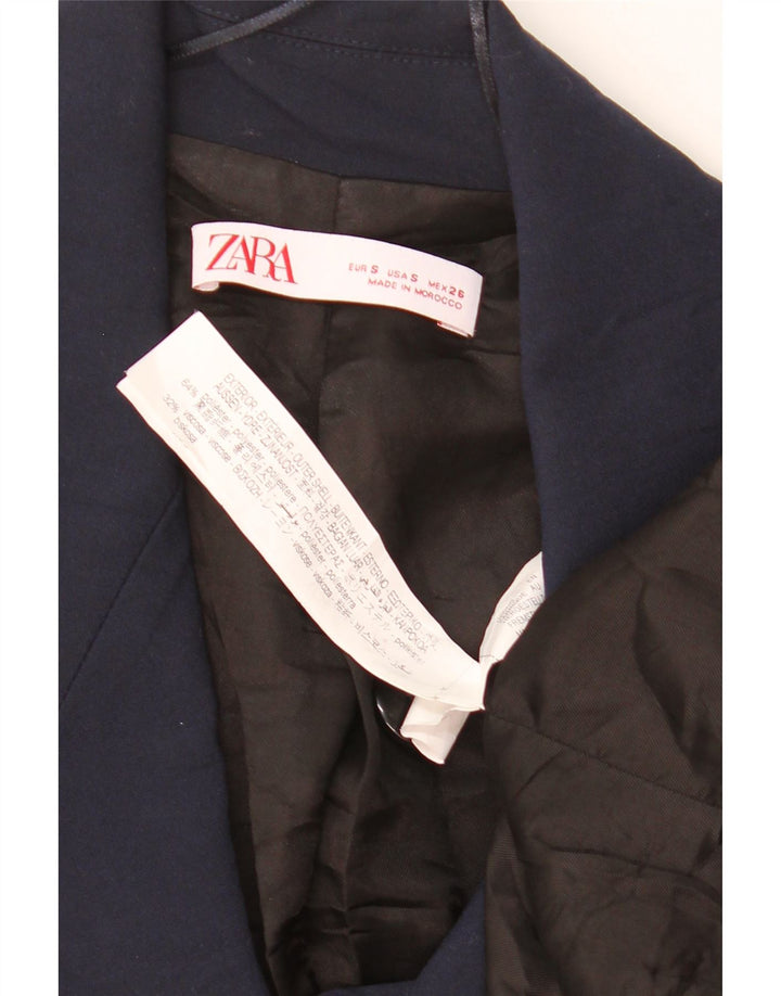 Zara Dame 1 Knap Oversized Blazer Jacket UK 10 Small Navy Blue