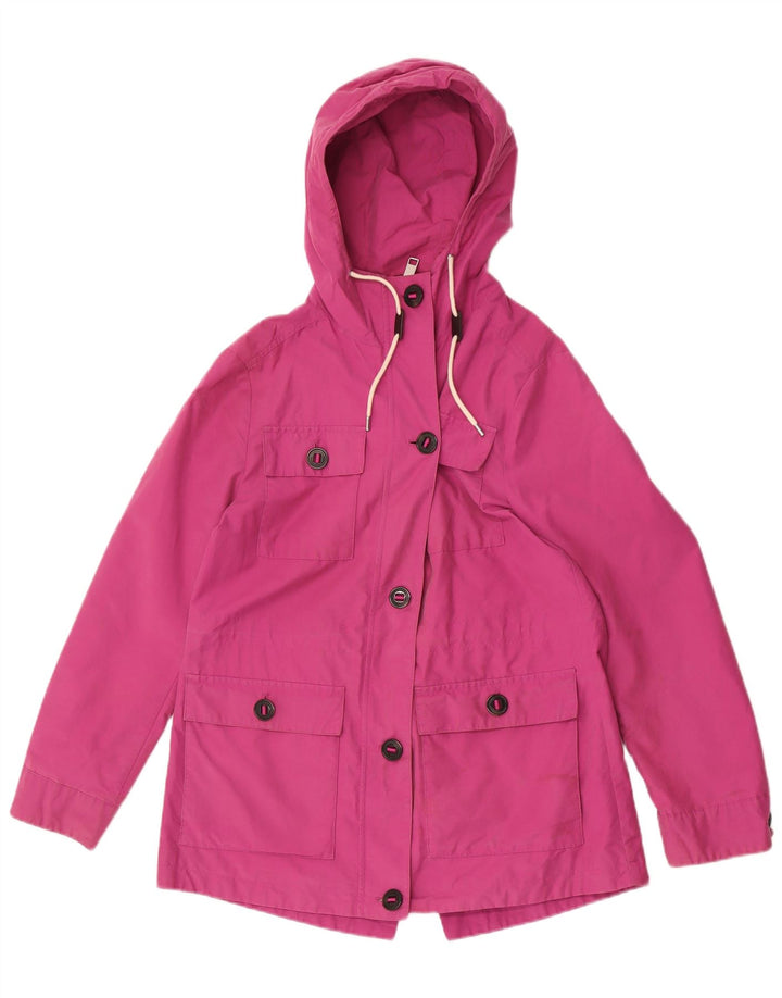 Marks & Spencer Dame Hooded Utility Jacket UK 12 Medium Pink Bomuld
