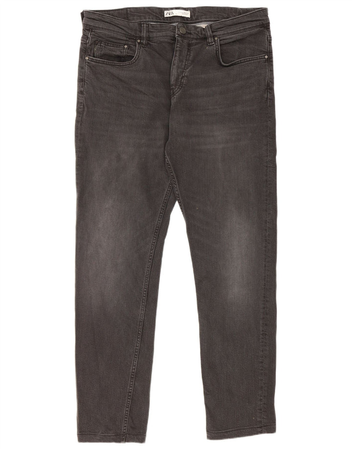 Zara Herre Slim Jeans EU 46 XL W36 L30 Sort