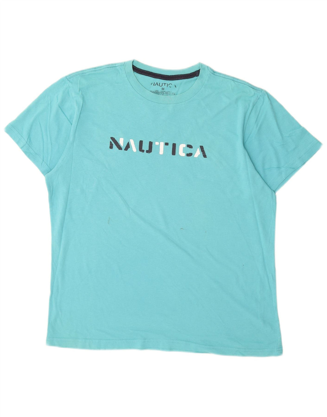 Nautica Herre grafisk T-shirt Top Medium turkis bomuld