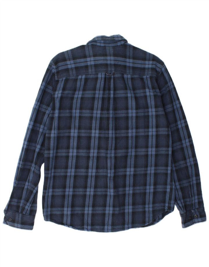 Jack & Jones herre flannelskjorte stor blå ternet bomuld