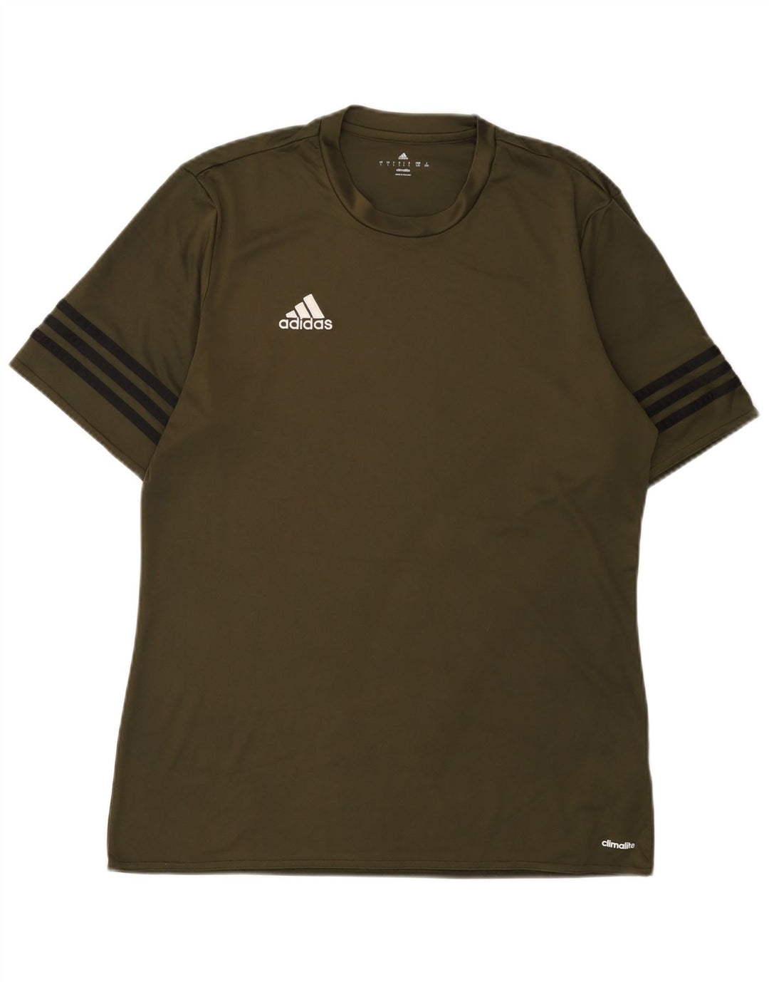 Adidas Herre Climalite T-Shirt Top Stor Khaki Polyester