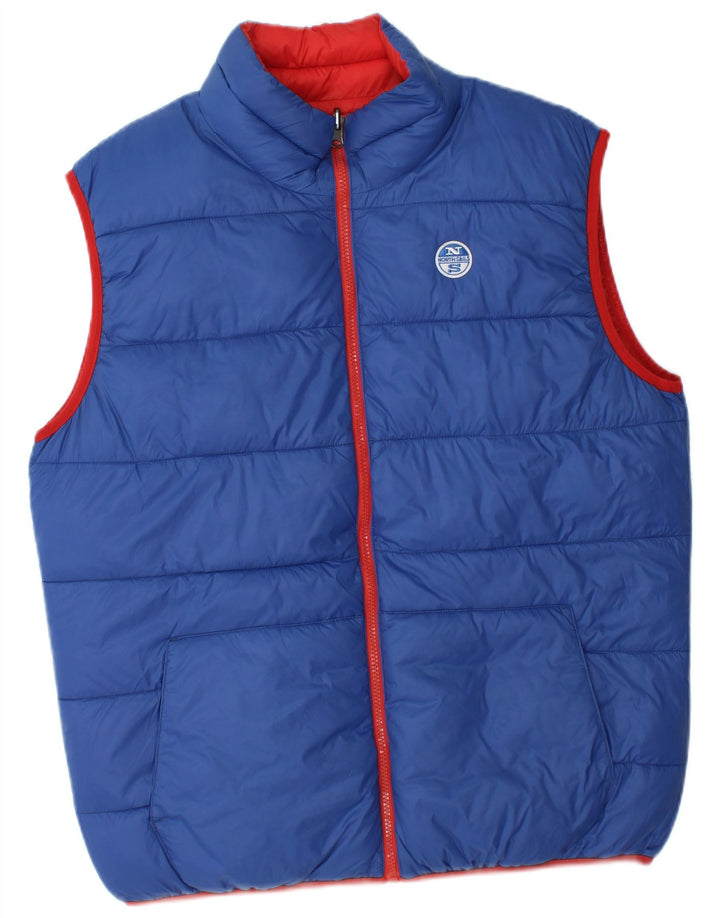 North Sails Herre Vendbar Polstret Gilet UK 40 Stor Rød Polyamid