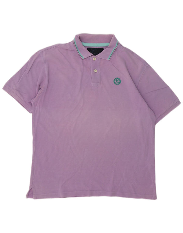 Henri Lloyd herre poloshirt 2XL lilla stribet bomuld