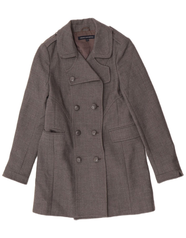 French Connection Dame Militær Dobbeltradet Frakke UK 12 Medium Grå
