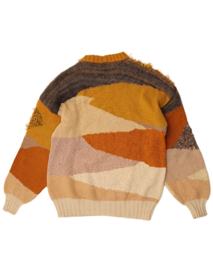 Vintage Dame Crew Neck Jumper Sweater UK 16 Large Multicolor
