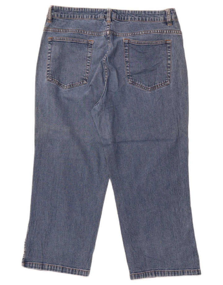 Lee Dame Højtalje Capri Jeans US 14 Large W32 L22 Blå Bomuld