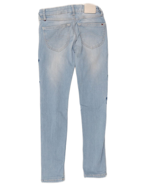 Tommy Hilfiger Piger Skinny Jeans 7-8 år W22 L22 Blå Bomuld
