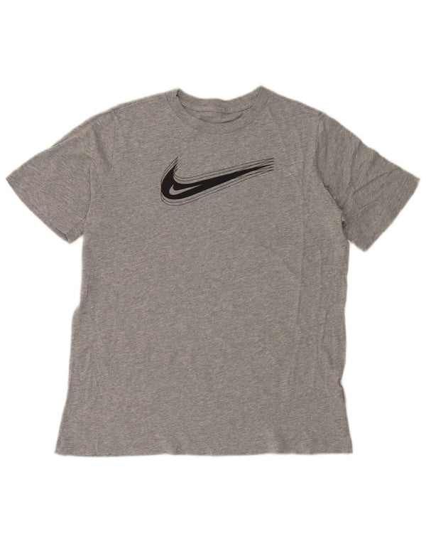 Nike Boys Standard Fit Grafisk T-Shirt Top 13-14 år XL Grå Flecked