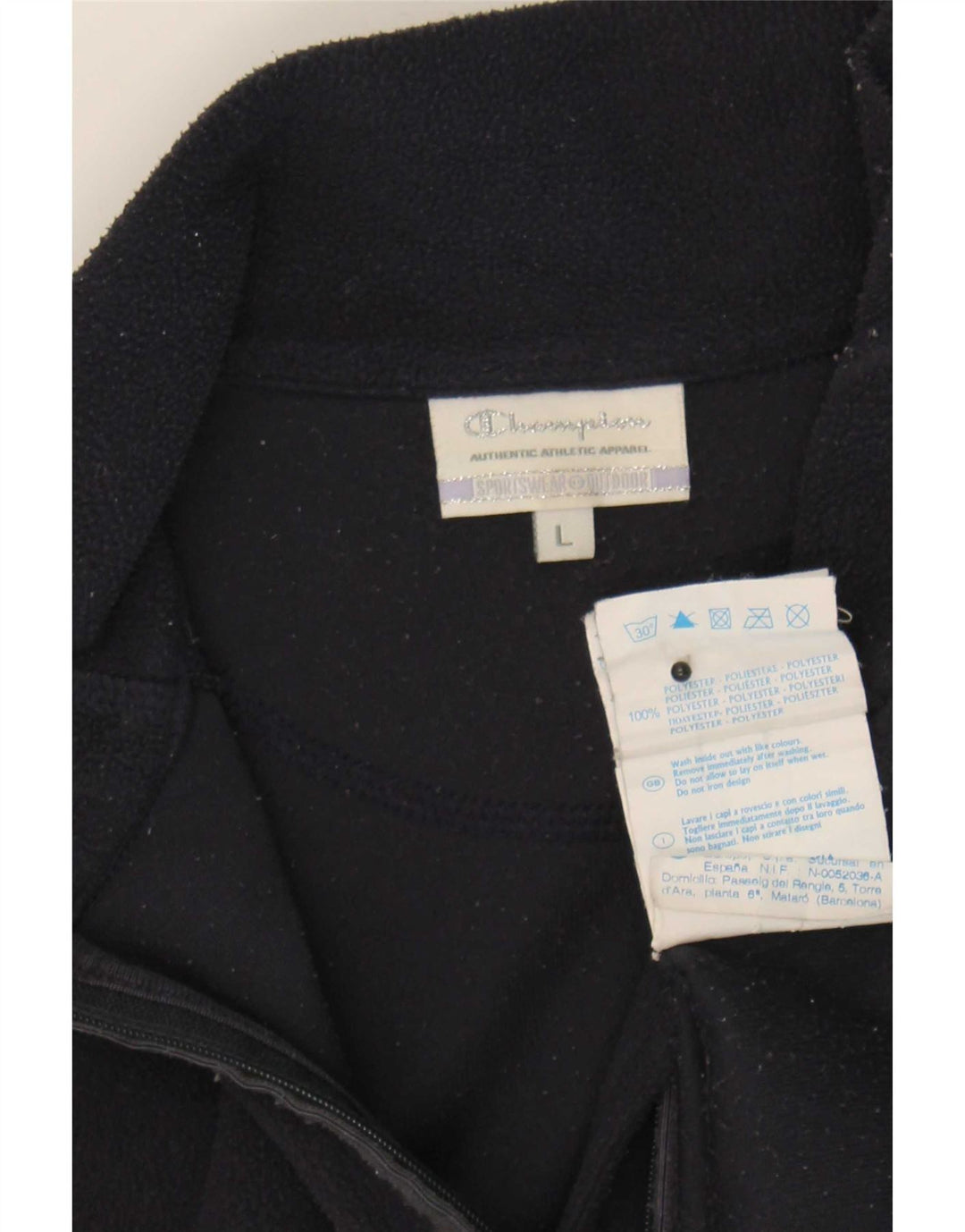 Champion Dame Fleece Jumper med lynlås i UK 16 Large Navy Blue Polyester