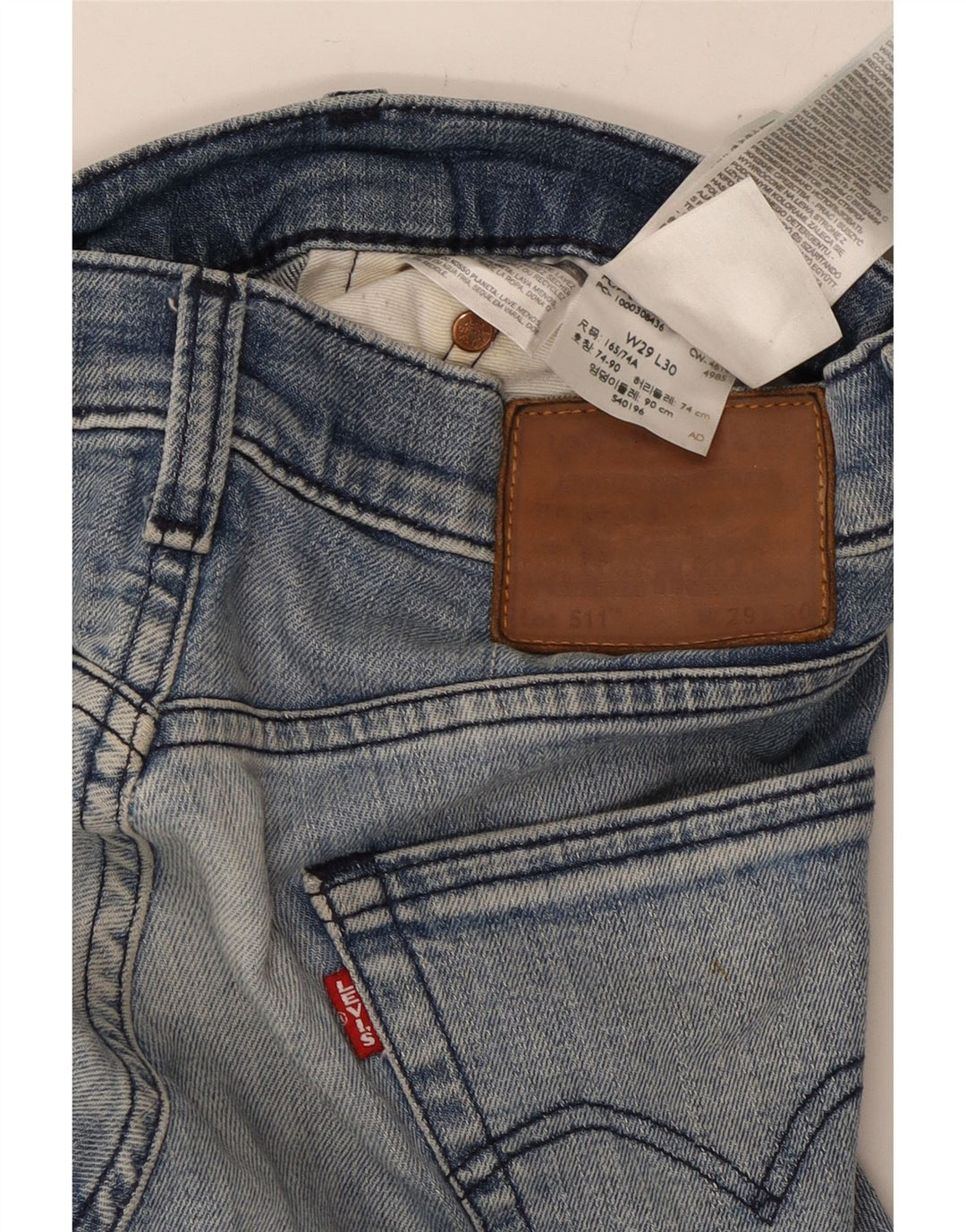 LEVI'S Dame 511 Slim Jeans W29 L30 Blå Bomuld