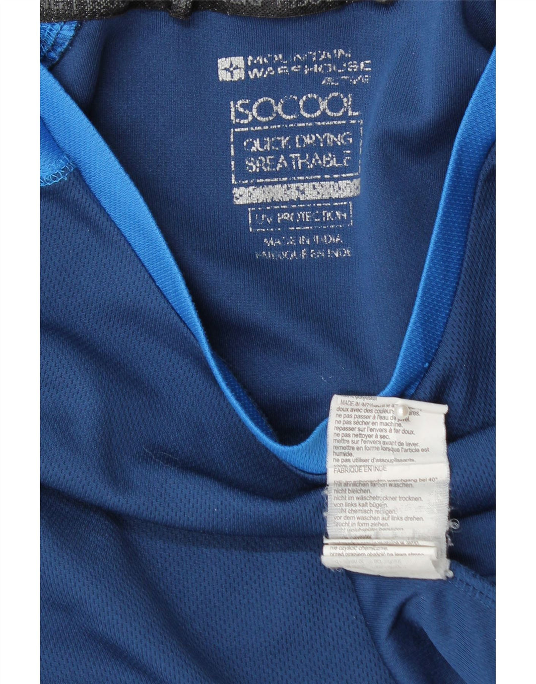 MOUNTAIN WAREHOUSE Herre IsoCool T-Shirt Top Medium Blue Colourblock