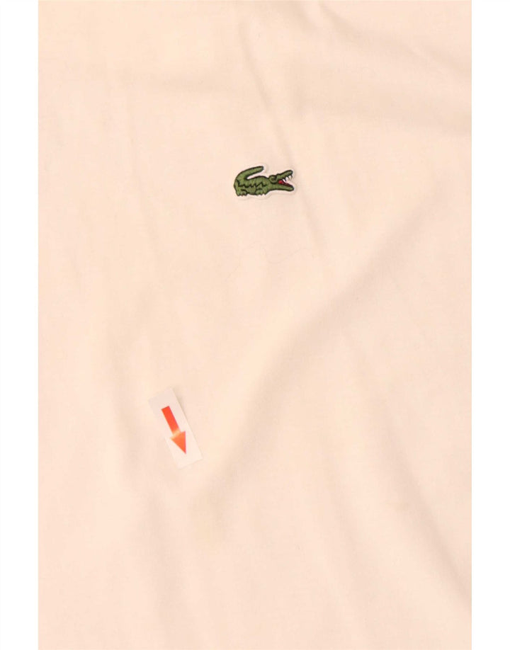 Lacoste Herre Regular Fit T-Shirt Top Størrelse 9 4XL Hvid Bomuld
