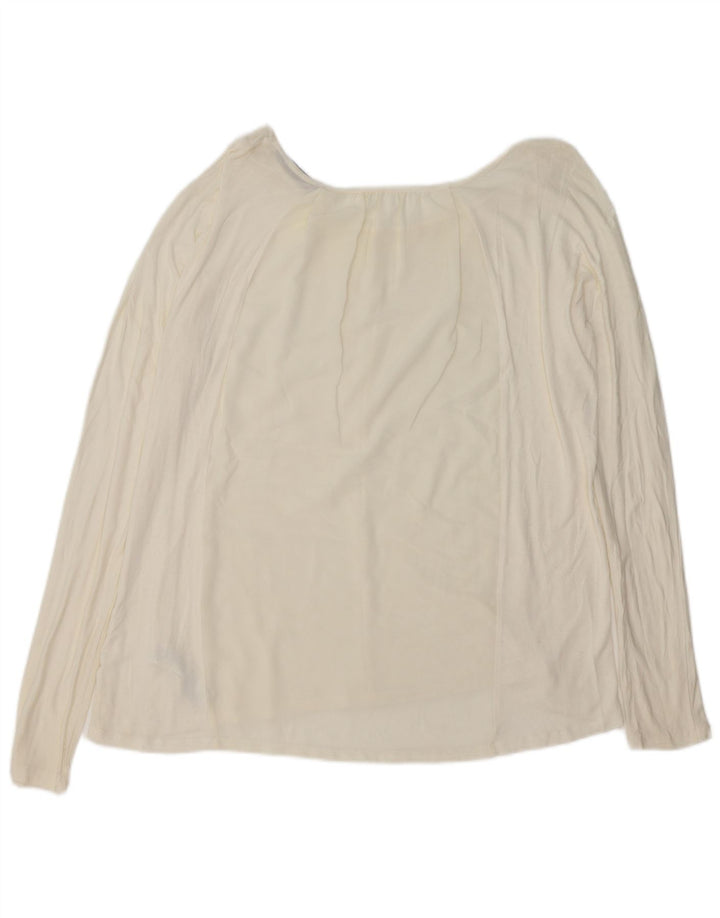 FRANSK FORBINDELSE Dame Oversized Bluse Top UK 14 Medium Off White