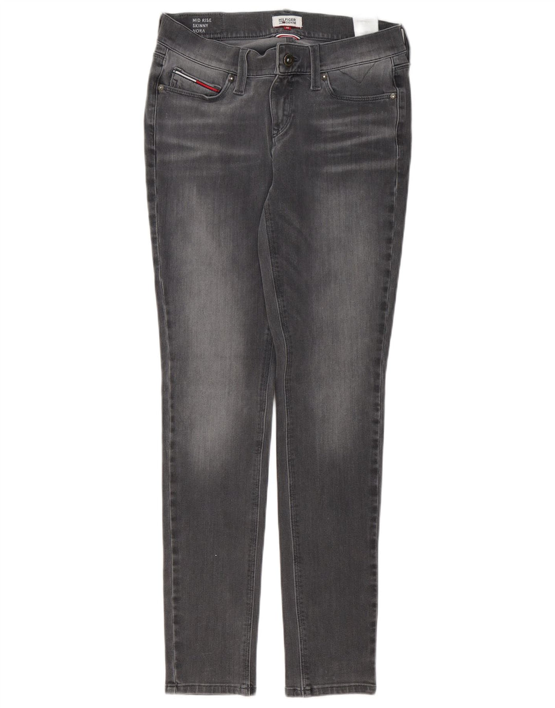 TOMMY HILFIGER Dame Nora Mid Rise Skinny Jeans W30 L32 Grå Bomuld