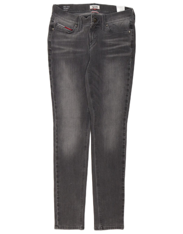 TOMMY HILFIGER Dame Nora Mid Rise Skinny Jeans W30 L32 Grå Bomuld