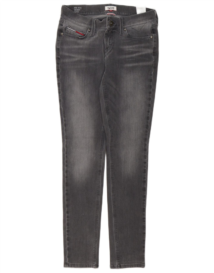 TOMMY HILFIGER Dame Nora Mid Rise Skinny Jeans W30 L32 Grå Bomuld