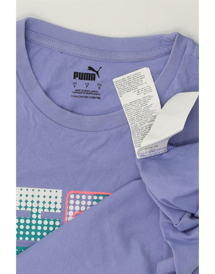 Puma Herre grafisk T-shirt Top Lille lilla bomuld