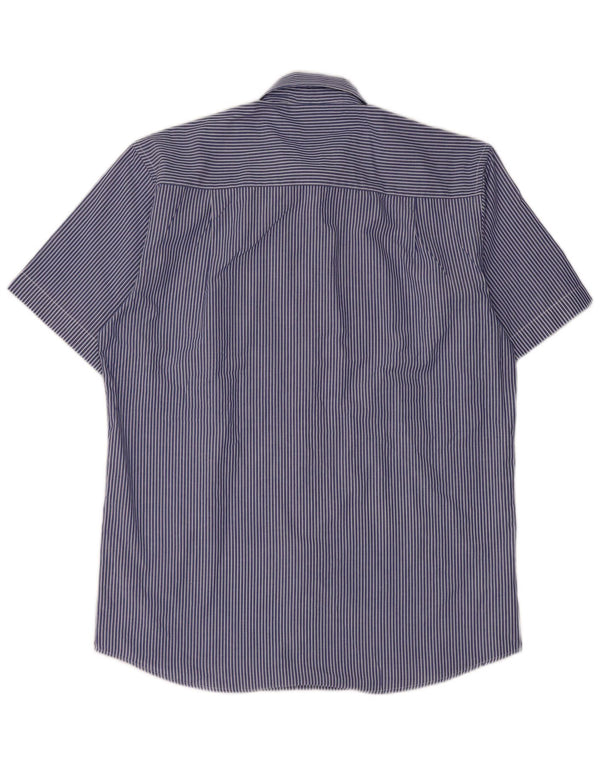Pierre Cardin Herre kortærmet Regular Fit skjorte Medium Blue Pinstripe