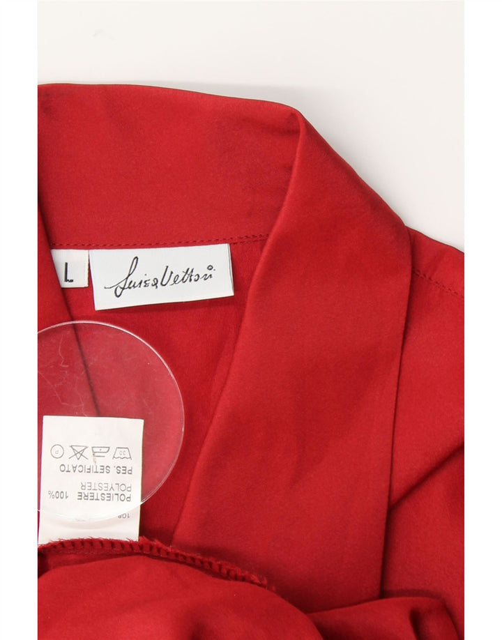 VINTAGE Womens Shirt Blouse UK 16 Large Red Polyester Vintage Vintage and Second-Hand Vintage from Messina Hembry 