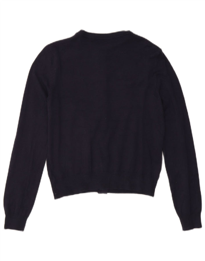 Marks & Spencer Dame Cardigan Sweater UK 8 Small Navy Blue Viscose