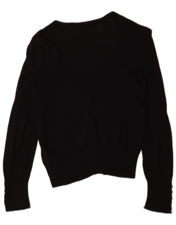 Marks & Spencer Dame Cardigan Sweater UK 12 Medium Black Viscose