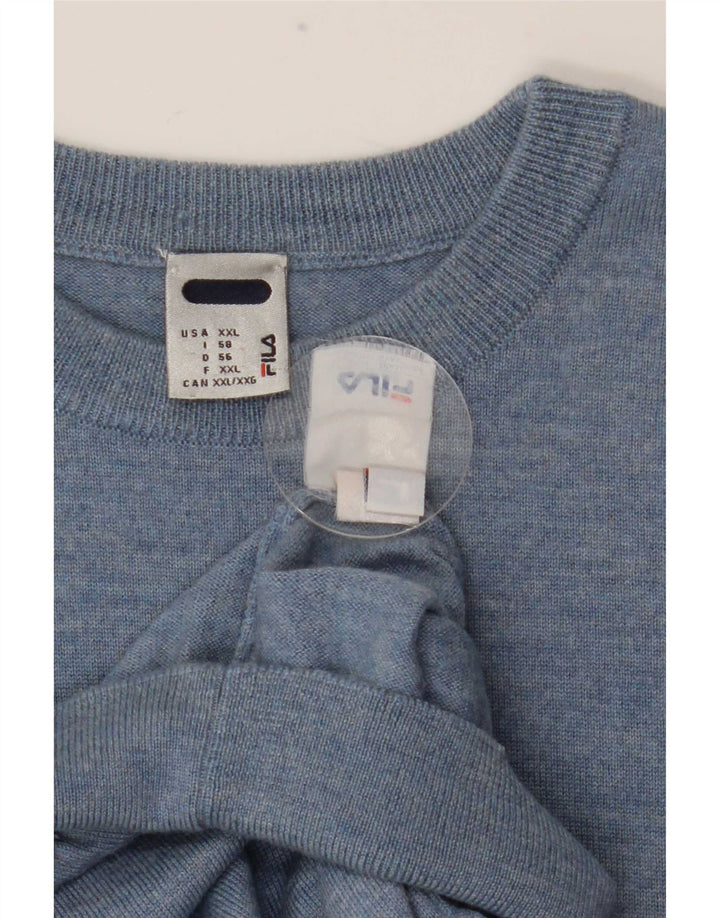 Fila Herre Crew Neck Jumper Sweater 2XL Blå Uld