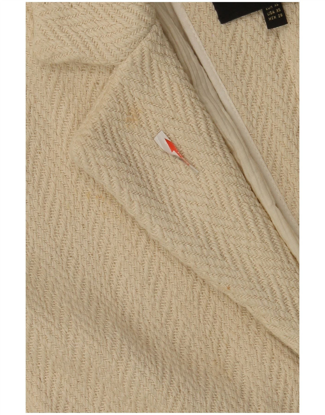 Massimo Dutti dame 3/4 ærmet åben overfrakke UK 6 XS Off White sildeben