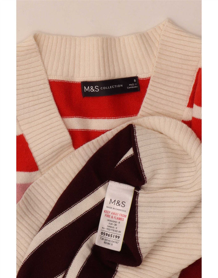 Marks & Spencer Dame V-hals sweater UK 8 Small Flerfarvet