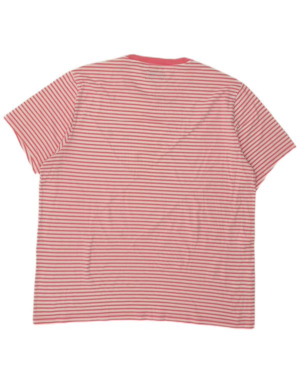 Penguin Herre T-Shirt Top 2XL Pink Stribet Bomuld