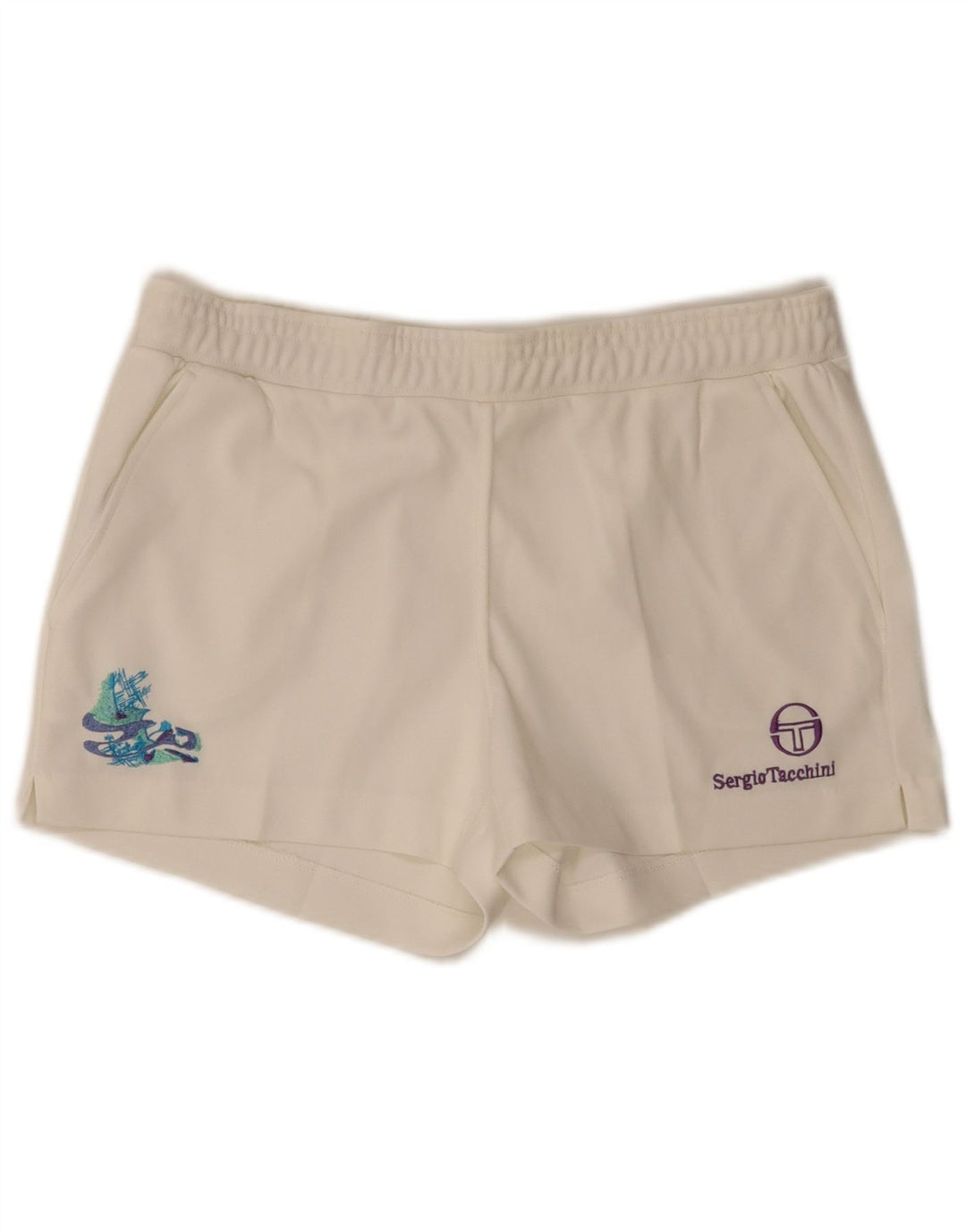 Sergio Tacchini Dame Sports Shorts IT 50 XL Hvid Polyester